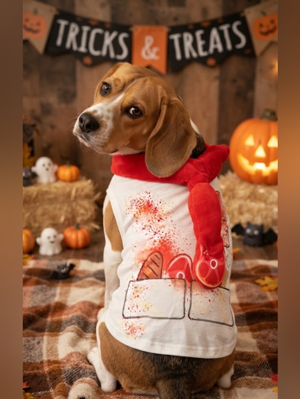 NWT Bootique 2-Piece Butcher Dog Halloween Costume Set Size S/M